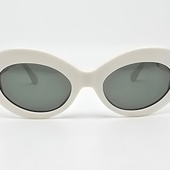 Raen Luxury Wig Ashtray Peroxide White Frame Green Lens Cat Eye Sunglasses 51mm main image 10